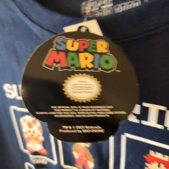 Super Mario Bros. Vintage Style Characters T-Shirt 2XL100% Cotton Blue Tee NWT - Picture 6 of 8